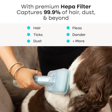 Uproot Clean Dog Grooming Kit - Cordless & Ultra-Quiet Pet Vacuum Groomer with Brush, Detangler, Deshedder, Trim, Clean, & Dry Attachments - Complete Cat & Dog Grooming Vacuum for Your Shedding Pets - Image 4