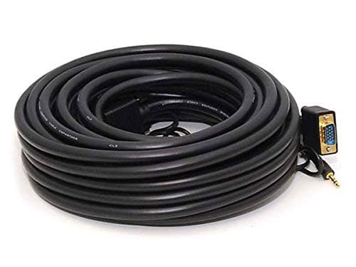 Monoprice Super VGA Cable - 50 Feet - HD15 Male/Male with Stereo Audio and Triple Shielding (Gold Plated) - Image 1