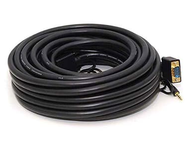 Monoprice Super VGA Cable - 50 Feet - HD15 Male/Male with Stereo Audio and Triple Shielding (Gold Plated) - Image 1