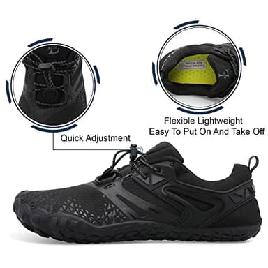 L-RUN Water Shoes for Men Wide Toe Aqua Socks Black M US (Women 14, Men 13)=EU46 - Image 5