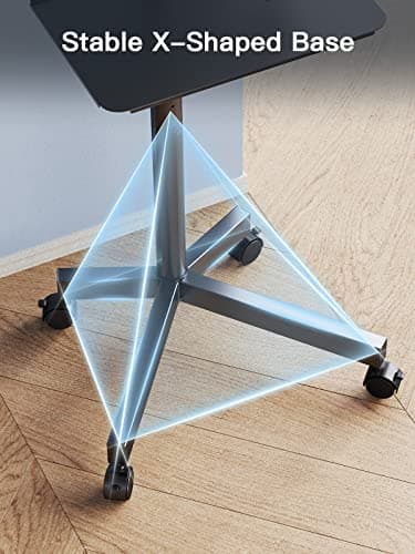 PERLESMITH Rolling TV Stand on Wheels for 23-60 Inch Flat Curved Screen TVs, Mobile TV Cart Height - Adjustable with Shelf/Tray, Portable TV Stand Holds up to 55 lbs, Max VESA 400x400mm, PSTVMC04 - Image 3