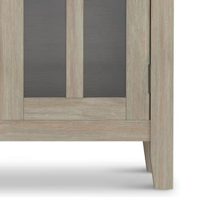 SIMPLIHOME Artisan SOLID WOOD 30 Inch Wide Contemporary Low Storage Cabinet in Distressed Grey, For the Living Room, Entryway and Family Room - Image 8