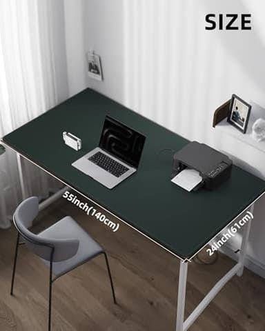 Large Desk Mat55 x24 - Premium Non-Slip Desk Pad, Waterproof and Scratch-Resistant Office Desk Protector, Large Desk pad Workspace Mat for Home and Office(Dark Green) - Image 5