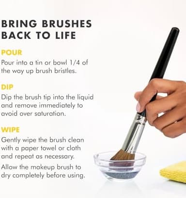 Cinema Secrets Original Makeup Brush Cleaner Solution - Professional Cleanser for Makeup Brushes - Quick-Drying, Rinse-Free Formula - Removes Stubborn Waterproof Make Up - Lemon - Image 5