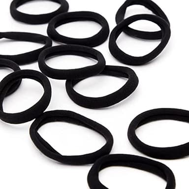 Kitsch Nylon Hair Ties No Damage - Stretchable Elastics for Strong All-Day Hold, Ponytail Holders | Hair Accessories for Women & Girls - Black, 12 Pcs - Image 8
