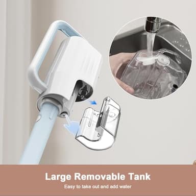 Steam Mop Cleaner, 7 in 1 Rotated Steam Cleaner for Home, Adjustable 2 Modes Steam Mop with 23FT Power Cable and 400ML Removable Tank, Hard Floor, Laminate Floor, Tiles Cleaning (Emerald Blue) - Image 7