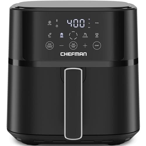 Chefman Air Fryer – 6 QT Compact Airfryer for Quick & Easy Meals in Minutes, Features Hi-Fry Technology for Extra Crisp, Touchscreen Controls with 4 Presets, Nonstick & Dishwasher Safe Basket - Black - Image 1