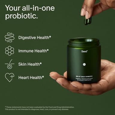 Seed DS-01 Daily Synbiotic - Prebiotic and Probiotic for Women & Men - Digestive Health, Gut Health, Immune Support, Bloating & Constipation Relief - Vegan & Shelf-Stable - 60 Capsules (30-Day Supply - Image 4