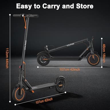 VOLPAM Electric Scooter, 350W/500W, 8.5"/10" Tires, 12/21/28 Miles Range, 16/19/22Mph, Folding E-Scooter with Dual Braking - Image 4