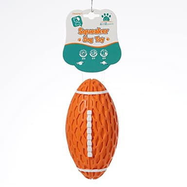 Dog Toys Ball Pet Squeaky Toys Rubber Floating Football, Interactive and Trainning Durable Chew Toys for Fetching Games for Agressive Chewer(Orange) - Image 6