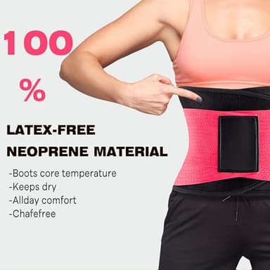 VENUZOR Waist Trainer Belt for Women - Waist Cincher Trimmer - Slimming Body Shaper Belt - Sport Girdle Belt (UP Graded)(Hot Pink,Small) - Image 7