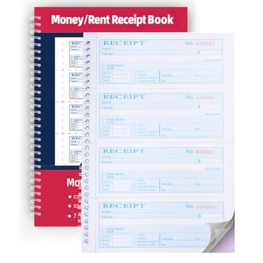 Money Rent Receipt Book,7.9x11.22 Inches 3 Part Carbonless,Receipt Book with Carbon Copies,Cash Receipt Book,100 Sets per Book - Image 1
