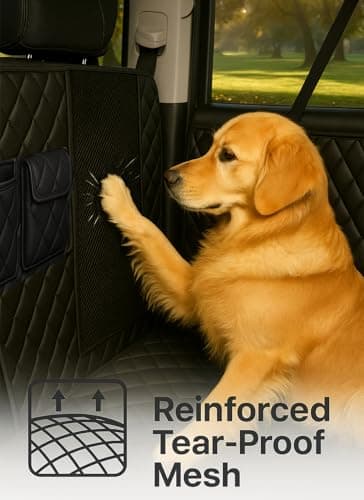 fidozen Waterproof Dog Car Seat Cover for Back Seat – Large Hammock & Door Protector with Bonus Belt | Pet Blanket, Bed, Carrier & Travel Accessory for Cars, Trucks, SUVs | Essential Orange - Image 6