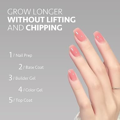 GAOY Builder Gel for Nails, 16ml Nail Strengthener in a Bottle, Nail Extension Hard Gel, Soak Off Long Lasting UV Light Cure, 1965 Rose Pink, Base Coat Top Coat Needed - Image 4