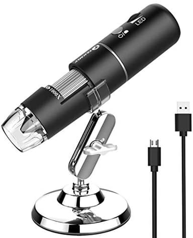 T TAKMLY Wireless Digital Microscope Handheld USB HD Inspection Camera Magnifying Glass with Light, 50x-1000x Magnification with Stand Compatible with iPhone, iPad, Samsung Galaxy, Android, PC - Image 1