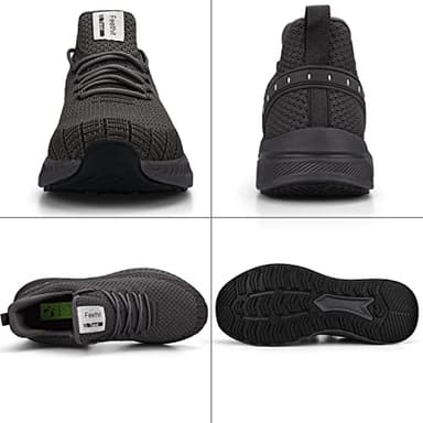 Feethit Mens Slip On Walking Shoes Blade Tennis Shoes Non Slip Running Shoes Lightweight Workout Shoes Breathable Mesh Fashion Sneakers Dark Grey Size 10.5 - Image 4