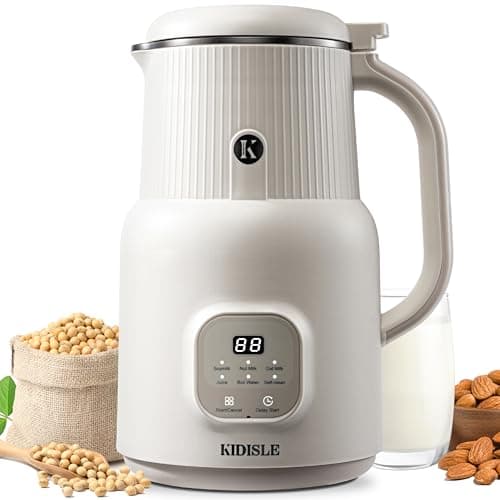 KIDISLE 6 in 1 Automatic Nut Milk Maker Blender, 20oz Homemade Coconut, Soy, Oat, Almond, Plant Based Milks and Non-Dairy Beverages with Delay Start/Keep Warm/Boil Water/Self-Cleaning, Cream - Image 1