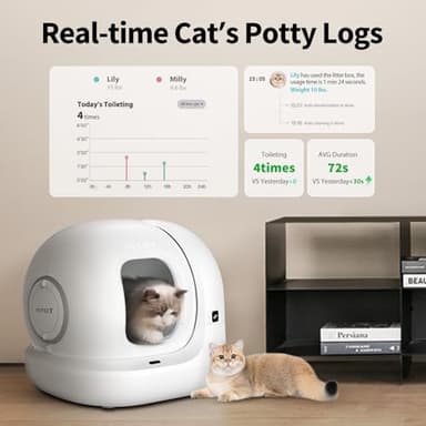 PETKIT 2025 Upgraded Automatic Cat Litter Box 2-Way Odor Remover & 20 Trash Bags,App Control Smart Robot with Anti-Scratch Inner Mat, Self-Cleaning Cat Litter Box True Integration & Structure Safety - Image 3
