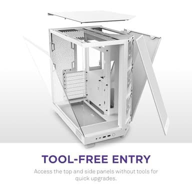 NZXT H6 Flow RGB Mid-Tower Airflow Case with 3 RGB Fans, Panoramic Glass Panels, and Cable Management - White - Image 7