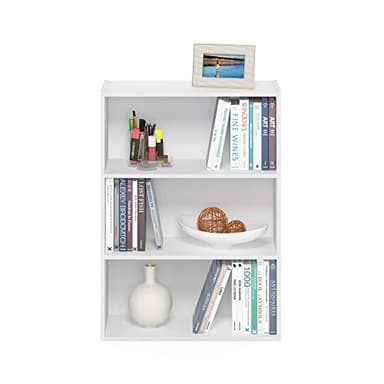 Furinno Pasir 3-Tier Open Shelf Bookcase, Plain White - Image 4