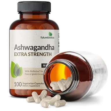 Futurebiotics Ashwagandha Extra Strength Stress & Mood Support with BioPerine - Non GMO Formula, 100 Vegetarian Capsules - Image 6