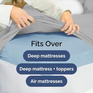 Extra Deep Cal King Sheet Set - 6 Piece Breathable & Cooling Sheets - Hotel Luxury Bedding Set 18-24 Inch Extra Deep Pockets - Easy Fit, Super Soft, Wrinkle Free & Comfy - French Grey, Cal King Size - Image 6