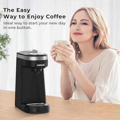 CHULUX Single Serve Coffee Maker for K Capsule and Ground Coffee, Single Cup Coffee Machine, Black - Image 6