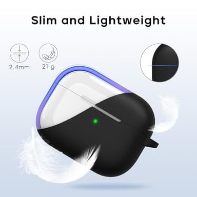 RFUNGUANGO Compatible with airpods pro 2 case (2023/2022/2019), Soft Silicone Protection AirPod Pro Case Cover(USB-C/Lightning Cable) with Cleaner kit&EarTips,Black - Image 3