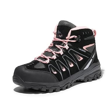 NORTIV 8 Women's Hiking Boots,Size 8.5W,Black/Pink,SNHB211W-W - Image 1