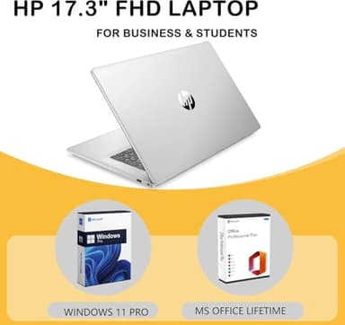 HP 17.3" FHD Laptop for Business & Students - w/External DVD Drive & Office Lifetime License, AMD Ryzen 5 7430U CPU, 250 Nits IPS Display, Webcam, Wifi6, Win 11 Pro (64GB RAM 2TB SSD) - Image 4