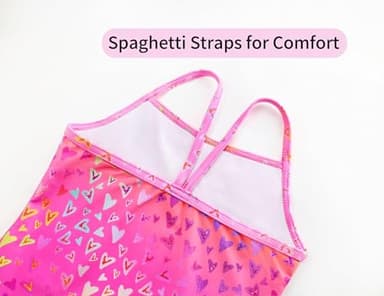 WhizBuzz Girls Swimsuit Size 3t 4t Neon Love Pink One Piece Sleeveless Bathing Suit Quick Dry Beach Swimwear - Image 4