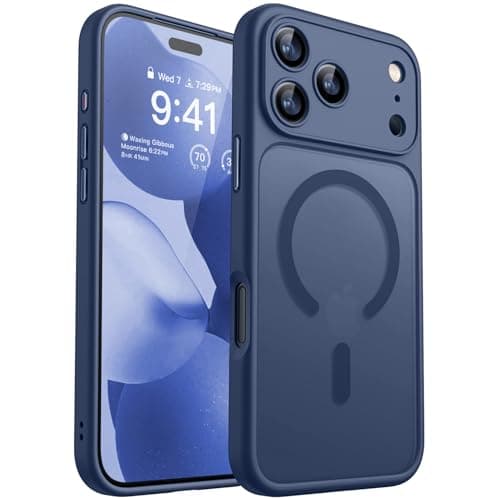 CANSHN Magnetic Compatible with iPhone 17 Pro Max Case, Upgraded [Full Camera Protection] [Compatible with Magsafe] [Translucent Matte] Shockproof Protective Phone Cover 6.9 Inch - Deep Blue - Image 1