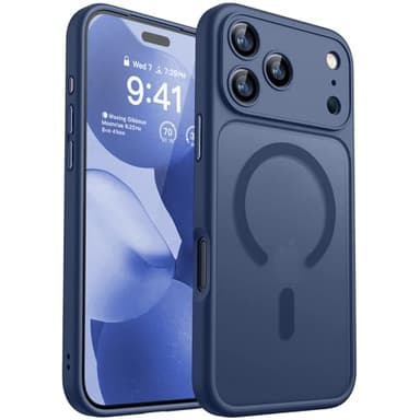 CANSHN Magnetic Compatible with iPhone 17 Pro Max Case, Upgraded [Full Camera Protection] [Compatible with Magsafe] [Translucent Matte] Shockproof Protective Phone Cover 6.9 Inch - Deep Blue - Image 1