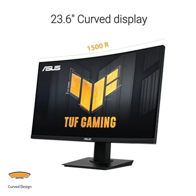ASUS TUF Gaming 24” (23.6 inch viewable) Curved Monitor (VG24VQER) – FHD, 180Hz, 1ms, DCI-P3 90%, Extreme Low Motion Blur Sync, FreeSync, Shadow Boost, Eye Care, DisplayWidget Center, 3yr Warranty - Image 2