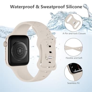 Lenrao Compatible with iWatch Bands for Women, Breathable Sport Silicone Adjustable Wristband Compatible with Apple Watch Bands for Men/for iWatch Series 11/10/9/8/7/6/5/4/3/2/1 SE Ultra - Image 3