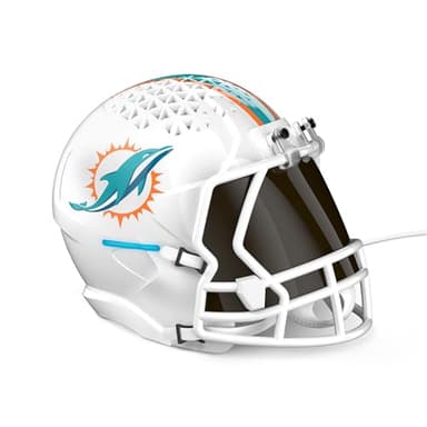 NFL Echo Dot Bundle: Includes Echo Dot | Glacier White and Limited-Edition NFL Helmet Stand | Miami Dolphins - Image 1