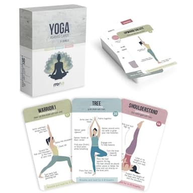 merka Yoga Cards Flashcard Deck - 50 Plastic Cards, One Size - 45 Asanas & Sanskrit Names - Yoga Gifts for Women - Image 7