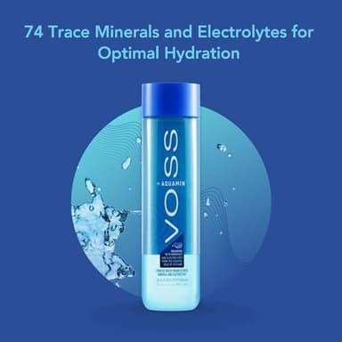 VOSS+ Aquamin Enhanced Water - Pack of 12 Bottles, 850ml Each - Purified Hydrating Water - 74 Trace Minerals & Electrolytes - Perfect for Active Lifestyles, at the Gym & on Hot Days - Recycled PET Bottle - Image 6