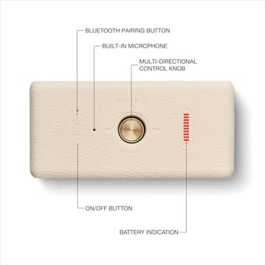 Marshall Emberton III Portable Bluetooth Speaker - Rugged Waterproof IP67 Design | Loud Stereo Sound, Deep Bass with 32+ Hr Playtime | Compact and Wireless for Travel and Outdoors - Cream - Image 6