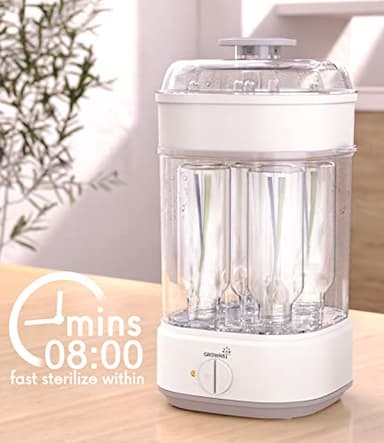 Bottle Sterilizer, Baby Bottle Steam Sterilizer, Electric Baby Bottle Sanitizer with Timer for Baby Bottles, Pacifiers, Pump Parts - Image 2