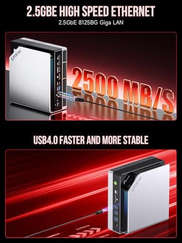 GMKtec EVO-X2 AI Mini PC Ryzen Al Max+ 395 (up to 5.1GHz) Mini Gaming Computers, 128GB LPDDR5X 8000MHz (16GB*8) 2TB PCIe 4.0 SSD, Quad Screen 8K Display, WiFi 7 & USB4, SD Card Reader 4.0 - Image 6