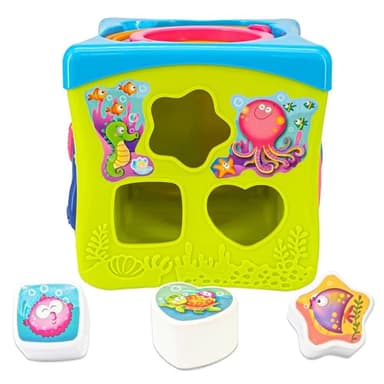 Kiddieland: Light & Sound: Activity Cube - Music & Animal Themed Interactive Toy, 6 Activities, Shapes Sorter, Piano Keys, Kids & Toddlers Ages 1 + - Image 4