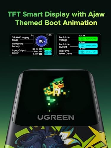UGREEN Nexode Power Bank 20000mAh 130W Portable Charger 72Wh PD Fast Charging 3-Port USB C Battery Pack with TFT Smart Display for MacBook/iPad/iPhone 16/Samsung S24 and More Genshin Impact Edition - Image 5