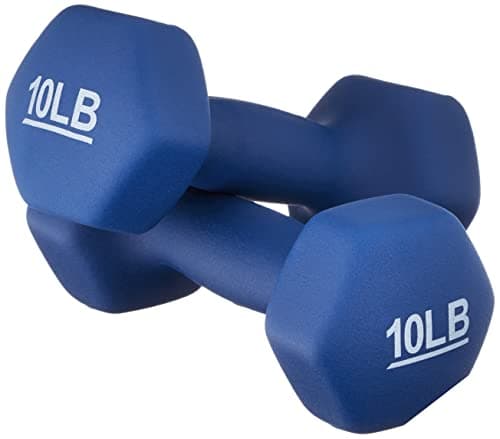 Amazon Basics Neoprene Dumbbell Hand Weights, 10 Pound, Pair, Navy Blue - Image 1