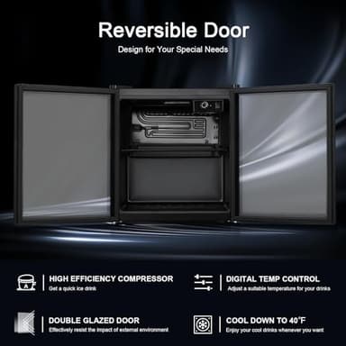 Antarctic Star Mini Fridge Cooler - 12 Bottle 48 Can Beverage Refrigerator Glass Door for Drinks or Beer Wine –Small Drink Dispenser for Home, Office or Bar, Electronic Temperature Control，1.3cu.ft. - Image 4