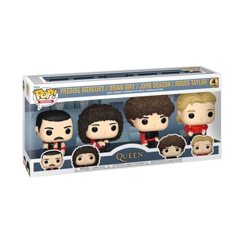 Funko Pop Rocks: Queen - Freddie Mercury, Brian May, John Deacon, Roger Taylor - (Radio Gaga), 4-Pack - Collectable Vinyl Figure - Gift Idea - Official Merchandise - Toys for Kids & Adults - Image 1