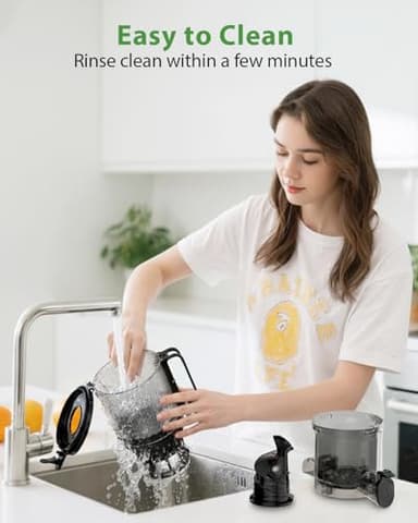 ECOSELF Juicer Machines with Large Feed Chute, Professional Hands Free Cold Press Juicer For Whole Fruits & Vegetables, Self Feeding for Juice Extractor Machine, Easy to Clean - Image 4