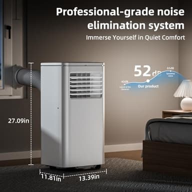 Portable Air Conditioner 8000 BTU, Remote Control, Fan Mode, Cools 350sq. ft, 24 Hour Timer, Quiet Operation,Window, 2 Fan Speed for Bedroom Office Home Dorm - Image 7