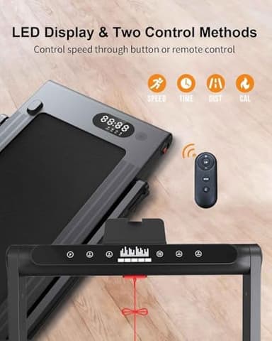 Walking Mat Treadmills Portable for Home & Office LED Display, 265 LB Capacity, Space-Saving Compact Walking Jogging Running Machine with Remote Control - Image 3