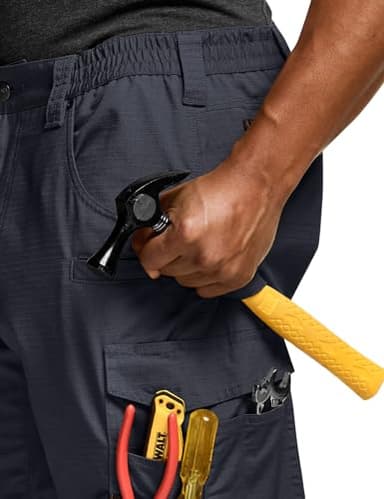 CQR Men's Quick Dry Work Pants, Water Resistant Outdoor Tactical Pants, Lightweight Stretch Cargo Hiking Pants, Work Pants Police Navy, 30W x 32L - Image 6